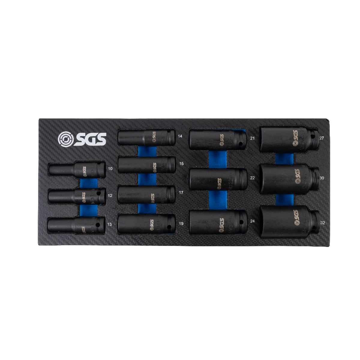 SGS 13pc 1/2in Drive Deep Impact Socket Set | 10mm-32mm | Foam Insert